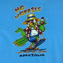 Load image into Gallery viewer, Vintage ANTIGUA "No Worries" Parrot Cartoon Souvenir Spellout Graphic T-Shirt
