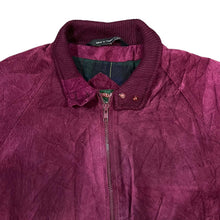 Load image into Gallery viewer, Vintage 90&#39;s AUTHENTIC IMPORTS Purple Real Genuine Suede Leather Bomber Jacket
