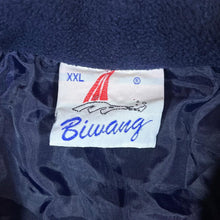 Load image into Gallery viewer, Vintage BIWANG Embroidered Spellout Colour Block Blue 1/4 Zip Fleece Sweatshirt
