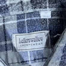 Load image into Gallery viewer, Vintage Lellerswallow Grey White Plaid Check Long Sleeve Cotton Flannel Shirt
