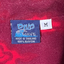 Load image into Gallery viewer, Vintage Blue Wave Goth Y2K Traditional Dragon Red Rayon Open Collar Shirt
