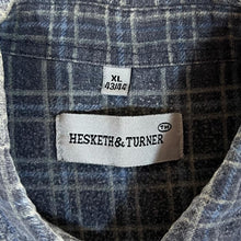 Load image into Gallery viewer, Vintage Hesketh &amp; Turner Classic Blue Plaid Check Long Sleeve Flannel Cotton Shirt
