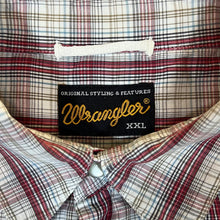 Load image into Gallery viewer, Vintage WRANGLER Red White Multi Plaid Check Popper Button Short Sleeve Shirt
