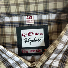 Load image into Gallery viewer, Rydale &quot;New Harvester&quot; Brown Beige White Country Check Short Sleeve Cotton Blend Shirt
