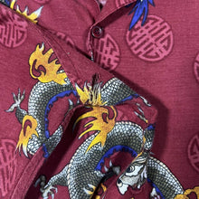 Load image into Gallery viewer, Vintage Earthbound Gothic Y2K Traditional Dragon Patterned Red Short Sleeve Shirt

