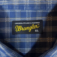 Load image into Gallery viewer, Vintage WRANGLER Classic Blue Plaid Check Short Sleeve Cotton Shirt

