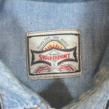 Load image into Gallery viewer, Vintage Stockerpoint Cowboy Western Blue Denim Popper Long Sleeve Shirt
