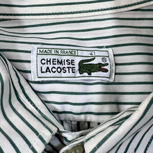Load image into Gallery viewer, Vintage CHEMISE LACOSTE Made In France Embroidered Logo Striped Long Sleeve Button-Up Cotton Shirt
