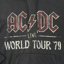 Load image into Gallery viewer, H&amp;M x AC/DC &quot;World Tour &#39;79&quot; Classic Logo Spellout Hard Rock Band Music Pullover Hoodie
