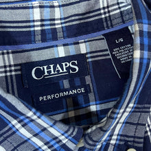 Load image into Gallery viewer, CHAPS &quot;Performance&quot; Classic Plaid Check Cotton Polyester Long Sleeve  Button-Up Shirt
