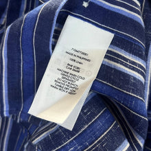 Load image into Gallery viewer, Polo Ralph Lauren &quot;Slim Fit&quot; Navy Blue White Striped Long Sleeve 100% Linen Shirt
