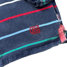 Load image into Gallery viewer, Vintage DEAL Multi Colour Striped Mini Logo Zip Hoodie
