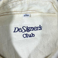 Load image into Gallery viewer, Vintage DeSigner&#39;s Club Cowboy Western Embroidered Cream Grey Cotton Long Sleeve Shirt
