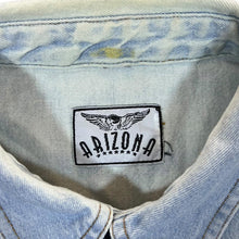 Load image into Gallery viewer, Vintage Arizona Cowboy Western Blue Denim Popper Long Sleeve Shirt
