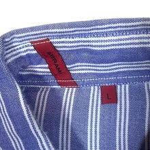 Load image into Gallery viewer, Abrams Blue White Striped Cowboy Western Popper Cotton Long Sleeve Shirt
