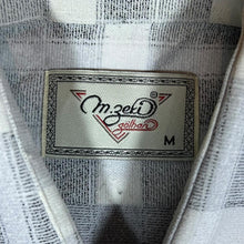 Load image into Gallery viewer, Vintage M.ZEKI GOLHAN Plaid Check Grey White Short Sleeve Flannel Shirt
