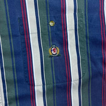 Load image into Gallery viewer, Vintage 90's Bugle Boy Classics Multi Colour Striped Cotton Short Sleeve Button-Up Shirt

