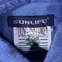 Load image into Gallery viewer, Vintage Sunlife Jeans Cowboy Western Style Blue Denim Beige Cotton Long Sleeve Shirt
