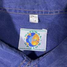 Load image into Gallery viewer, Vintage Natural Option Cowboy Western Embroidered Blue Cotton Long Sleeve Shirt
