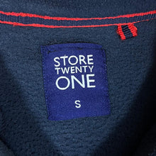 Load image into Gallery viewer, STORE TWENTY ONE Classic Colour Block Blue Navy 1/4 Zip Fleece Sweatshirt
