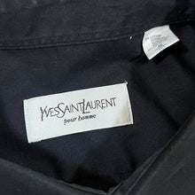 Load image into Gallery viewer, Early 00&#39;s YSL YVES SAINT LAURENT Embroidered Mini Pocket Logo Black Long Sleeve Cotton Shirt
