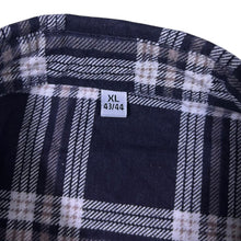 Load image into Gallery viewer, Vintage Black White Plaid Check Long Sleeve Cotton Flannel Shirt
