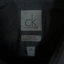 Load image into Gallery viewer, CALVIN KLEIN &quot;Slim Fit Easy Iron&quot; Classic Black Long Sleeve Cotton Dress Shirt
