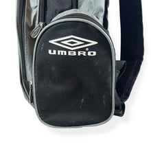 Load image into Gallery viewer, Early 00&#39;s Umbro Embroidered Logo Spellout Black Grey Rucksack Backpack Bag
