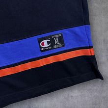 Load image into Gallery viewer, Vintage Champion Embroidered Spellout Colour Block V-Neck Sweatshirt
