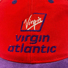 Load image into Gallery viewer, Early 00’s VIRGIN ATLANTIC Embroidered Logo Spellout Suede Peak Baseball Cap
