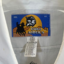 Load image into Gallery viewer, Vintage Lobo Rider&#39;s Mexico Cowboy Western Polyester Cotton Long Sleeve White Shirt
