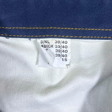 Load image into Gallery viewer, Vintage Cowboy Western Embroidered Bird Navy Blue White Long Sleeve Shirt
