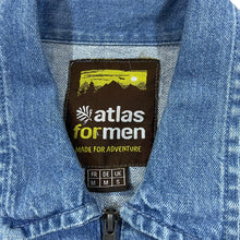 Load image into Gallery viewer, ATLAS FOR MEN Classic Blue Denim Cotton Zip Bomber Jacket
