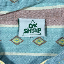 Load image into Gallery viewer, Vintage 90's DW Shop Aztec Crazy Patterned Long Sleeve Grandad Collared Shirt
