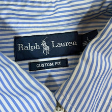 Load image into Gallery viewer, RALPH LAUREN "Custom Fit" Striped Embroidered Mini Logo Short Sleeve Cotton Shirt
