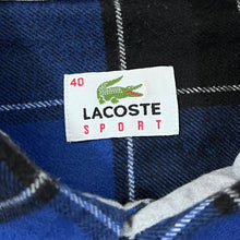 Load image into Gallery viewer, LACOSTE SPORT Classic Blue Black Plaid Check Mini Logo Long Sleeve Flannel Shirt
