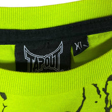 Load image into Gallery viewer, TAPOUT Graphic Logo Spellout MMA Green Short Sleeve T-Shirt
