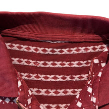 Load image into Gallery viewer, Vintage Red White Patterned 1/4 Zip Short Sleeve Polo Shirt
