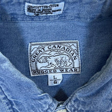 Load image into Gallery viewer, Vintage 90&#39;s Great Canadian Rugged Wear Blue Denim Long Sleeve Shirt
