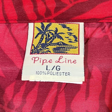 Load image into Gallery viewer, Early 00&#39;s PIPE LINE Honolulu Hawaii Beer Tropical Hawaiian Pattern Open Collar Polyester Shirt
