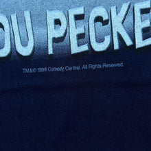 Load image into Gallery viewer, Vintage South Park (1998) “Screw You Peckerheads” TV Show Navy Blue T-Shirt
