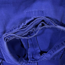 Load image into Gallery viewer, Vintage French Chore Worker Style Blue Cotton Button Distressed Jacket
