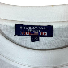Load image into Gallery viewer, Vintage International Sport CANADA Embroidered Rainbow Spellout White T-Shirt
