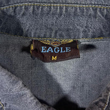 Load image into Gallery viewer, Vintage Eagle Cowboy Western Patterned Panel Grey Denim Long Sleeve Shirt
