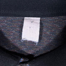 Load image into Gallery viewer, Vintage 90&#39;s Crazy Abstract Patterned Black Brown Blue Long Sleeve Polo Shirt
