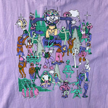 Load image into Gallery viewer, MOSSIMO Logo Spellout Alien Cartoon Character Lilac Purple Graphic T-Shirt
