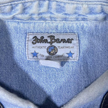 Load image into Gallery viewer, Vintage John Baner Cowboy Western Blue Denim Popper Cotton Long Sleeve Shirt

