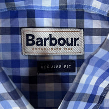 Load image into Gallery viewer, BARBOUR &quot;Regular Fit&quot; Classic Blue Gingham Check Long Slevee Button-Up Cotton Shirt
