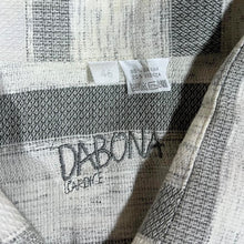 Load image into Gallery viewer, Vintage 90's Dabona Grey White Multi Striped Cotton Viscose Short Sleeve Shirt
