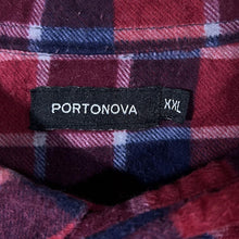 Load image into Gallery viewer, Portonova Red Navy Blue Lumberjack Plaid Check Long Sleeve Cotton Flannel Shirt
